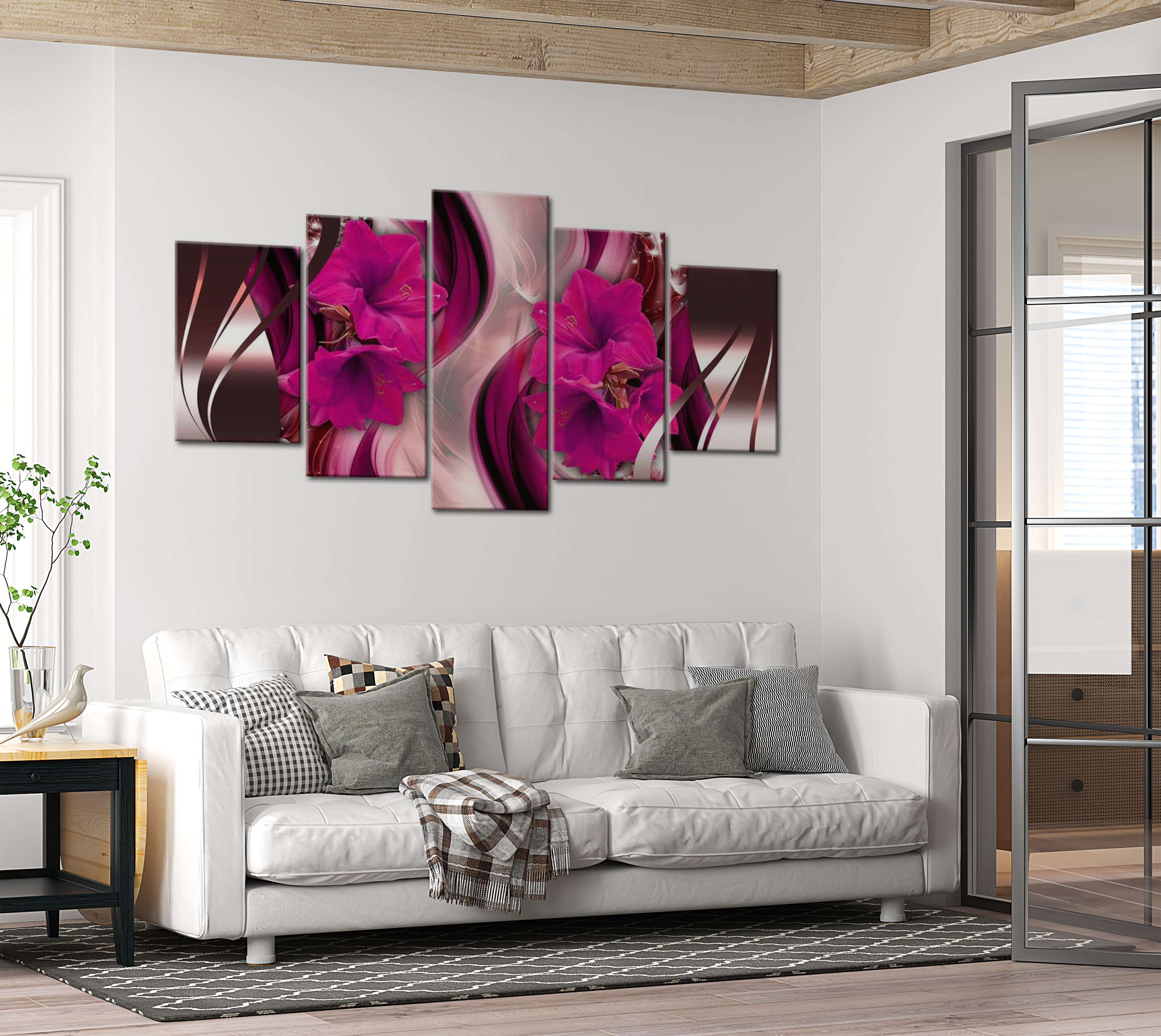 Stretched Canvas Glamour Art - Fuchsia Evening 40"Wx20"H