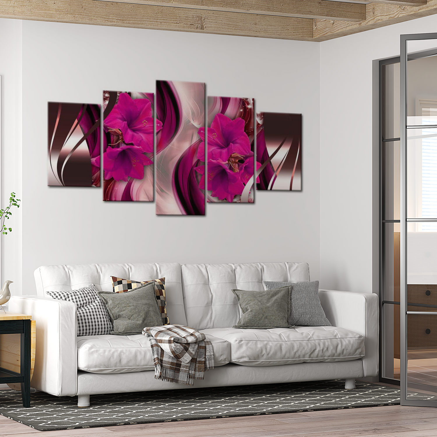 Stretched Canvas Glamour Art - Fuchsia Evening 40"Wx20"H