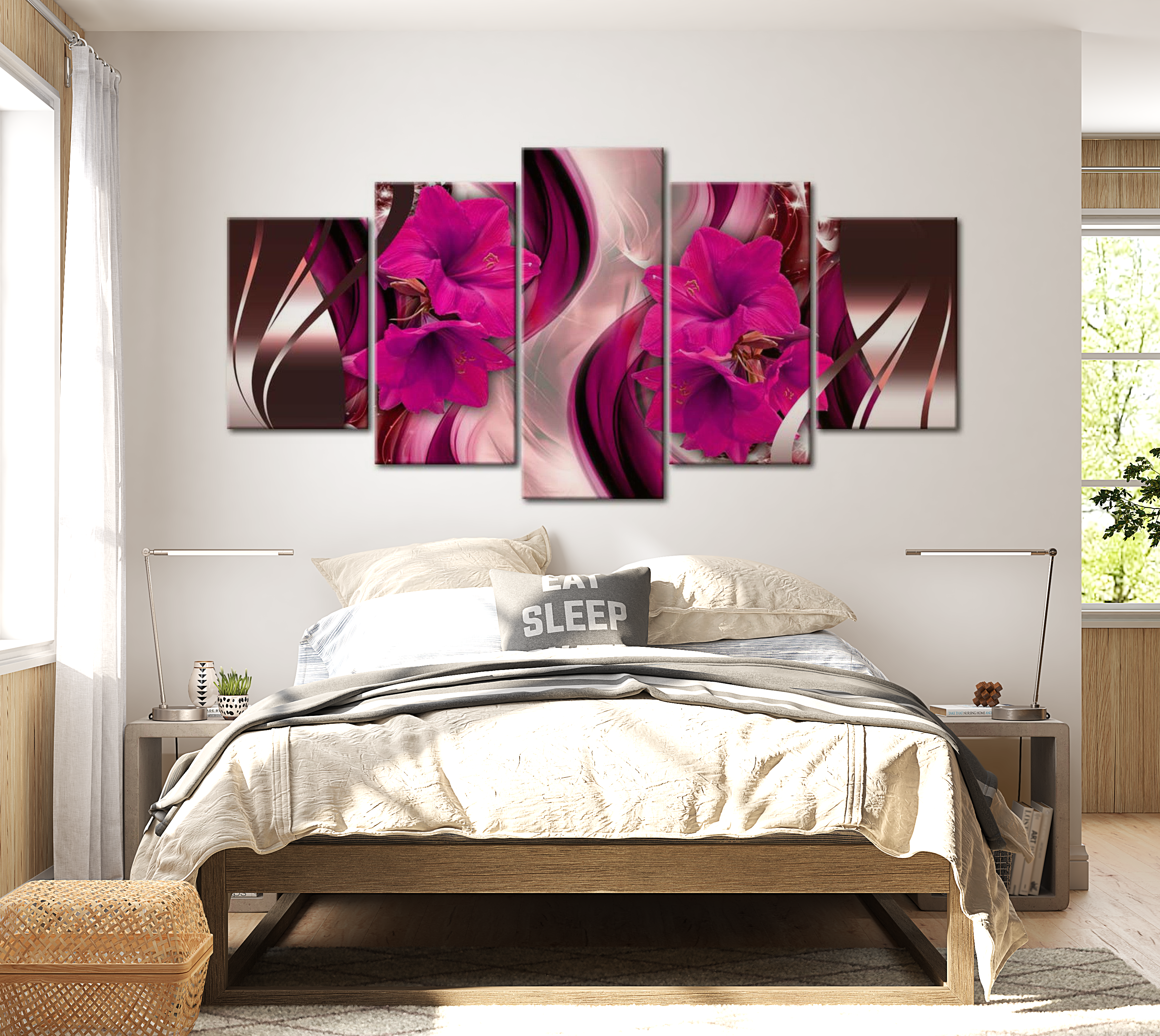 Stretched Canvas Glamour Art - Fuchsia Evening 40"Wx20"H