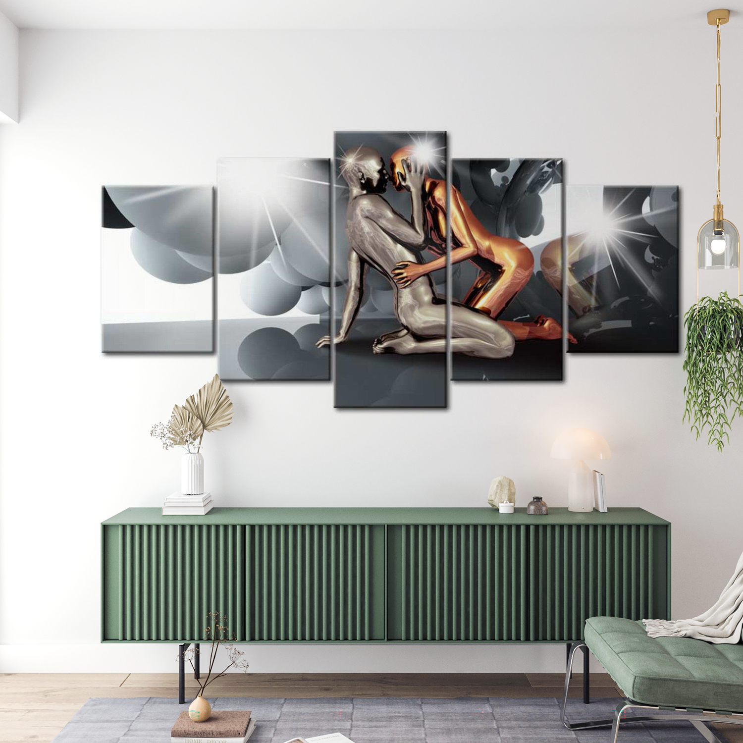 Stretched Canvas Glamour Art - Lovers Of The Future 40"Wx20"H