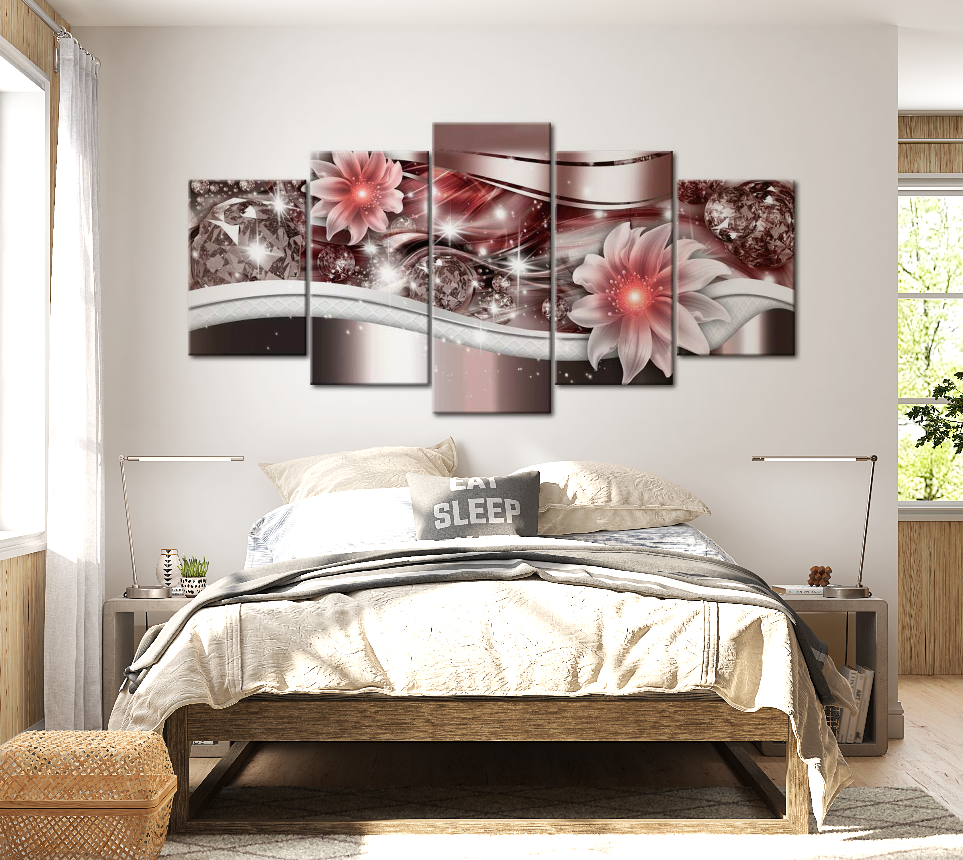 Stretched Canvas Glamour Art - Red Gleam 40"Wx20"H