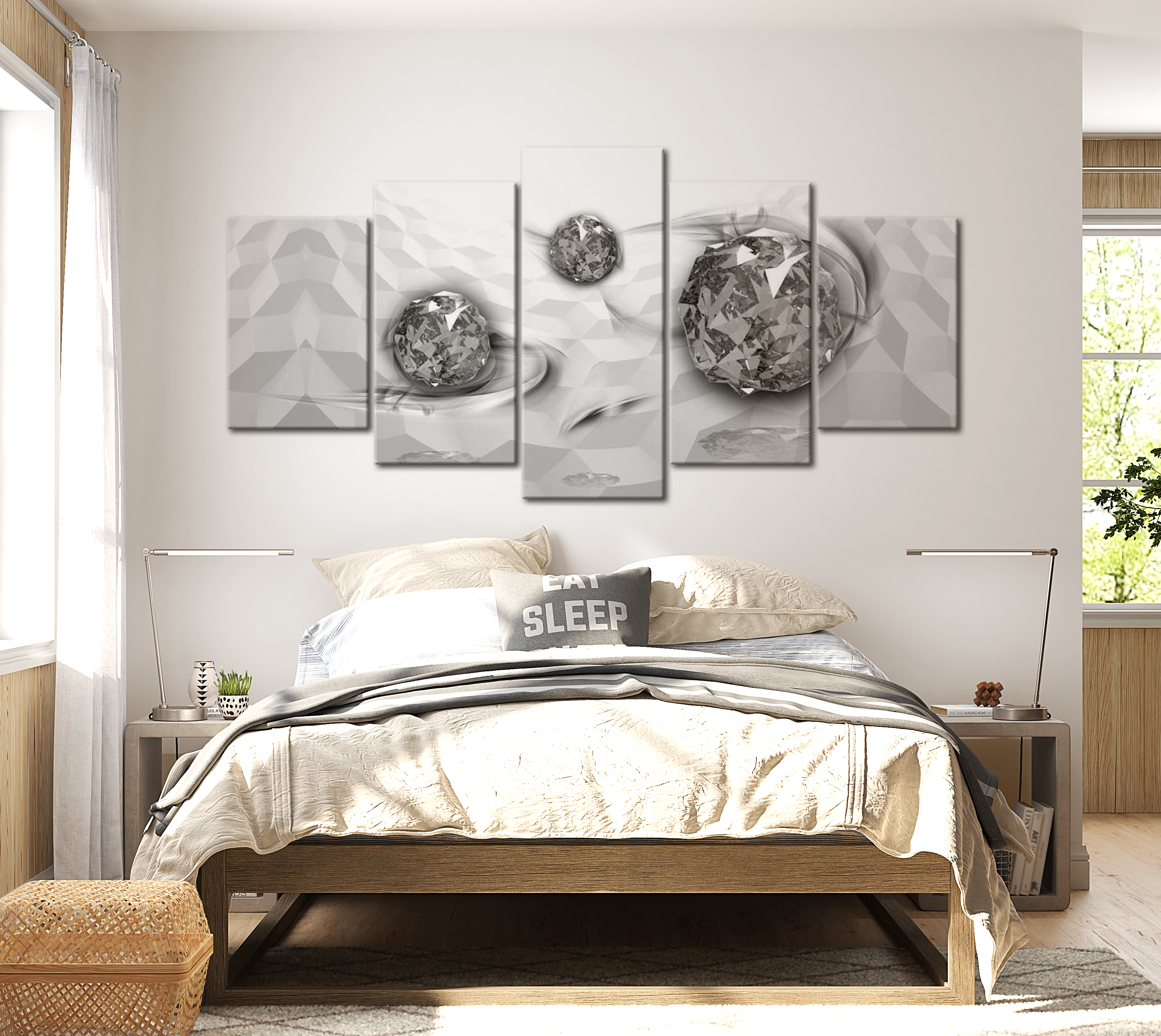 Stretched Canvas Glamour Art - Immersed Silver 40"Wx20"H