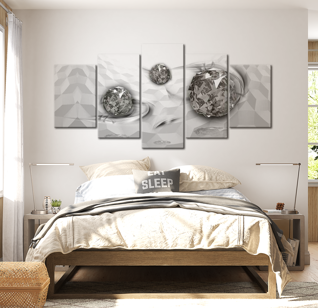 Stretched Canvas Glamour Art - Immersed Silver 40"Wx20"H