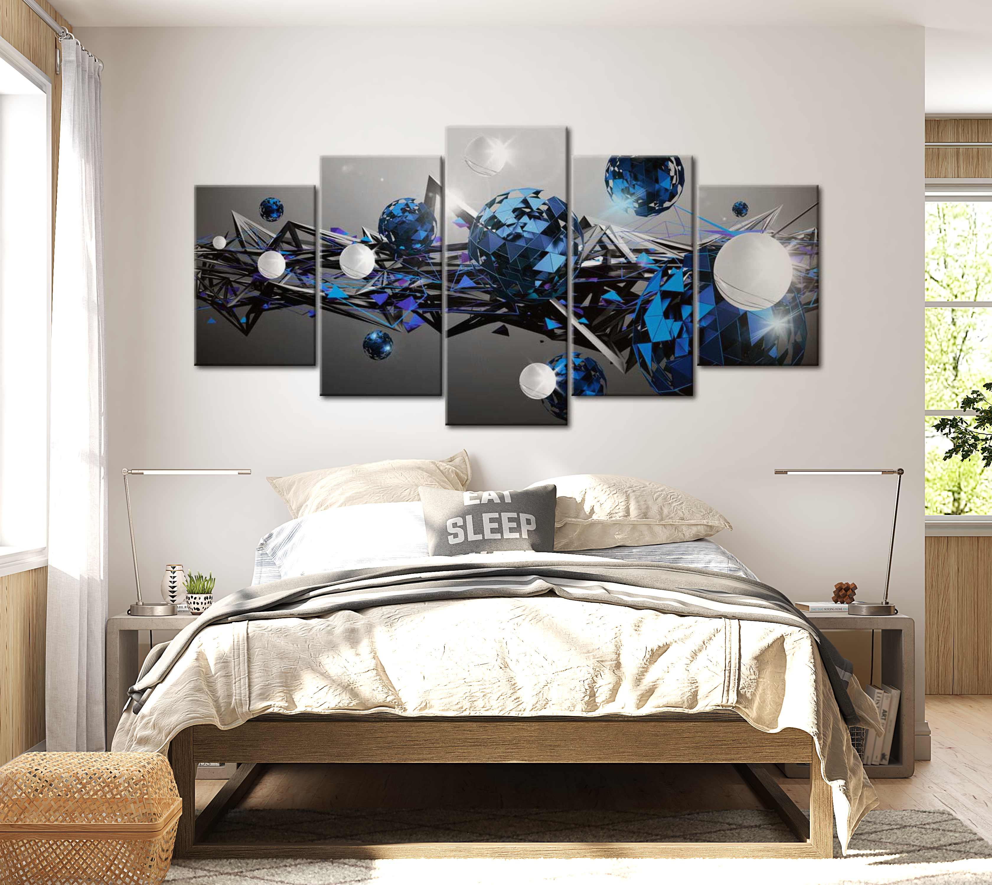 Stretched Canvas Glamour Art - Geometric Milky Way 40"Wx20"H