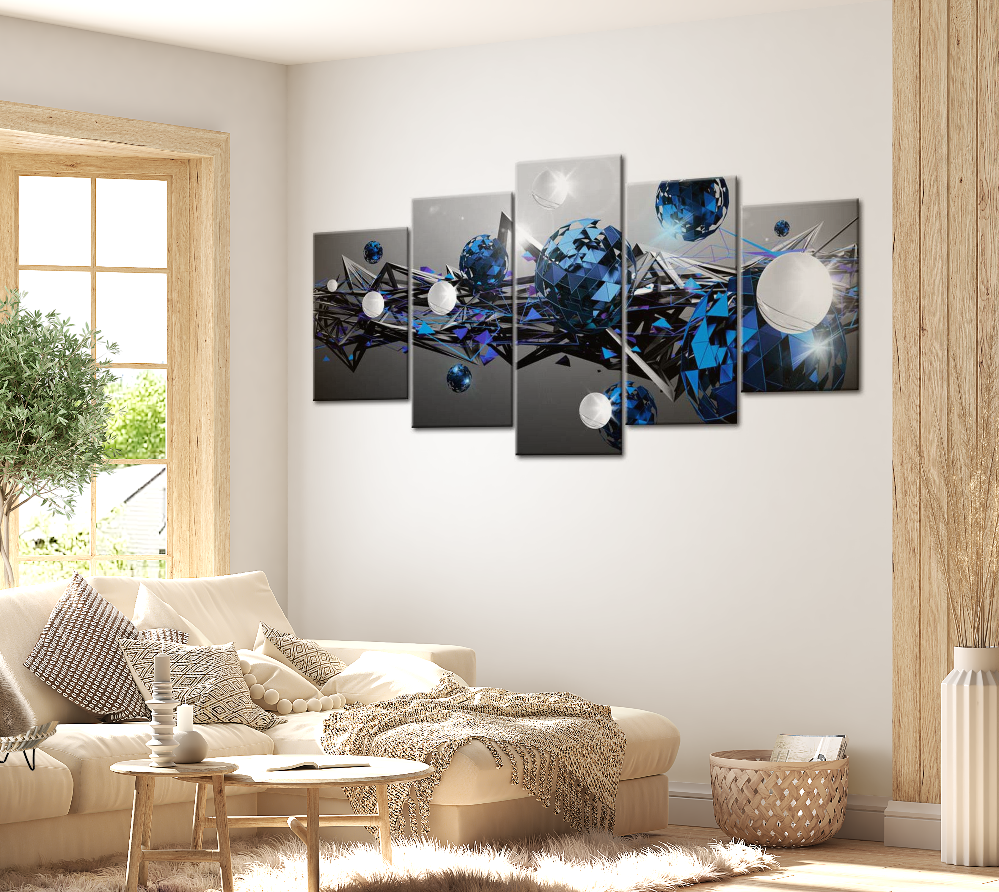 Stretched Canvas Glamour Art - Geometric Milky Way 40"Wx20"H