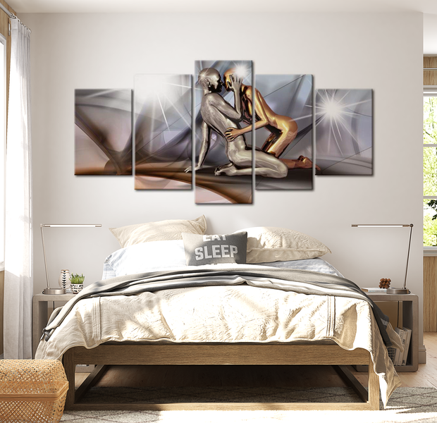 Glam Canvas Wall Art - Golden Couple - 5 Pieces
