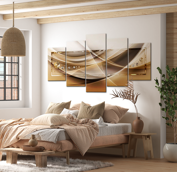 Glam Canvas Wall Art - Golden Frame - 5 Pieces