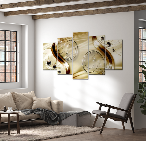 Glam Canvas Wall Art - Golden Haven - 5 Pieces