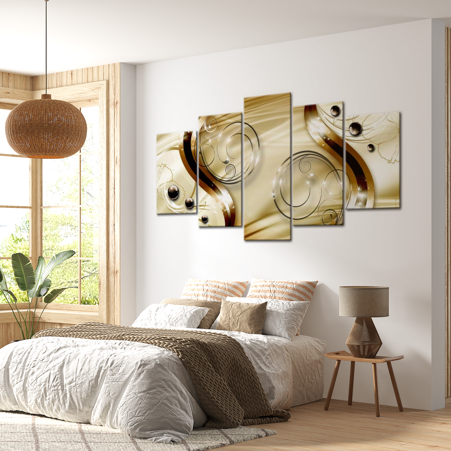 Stretched Canvas Glamour Art - Gold Nymph 40"Wx20"H