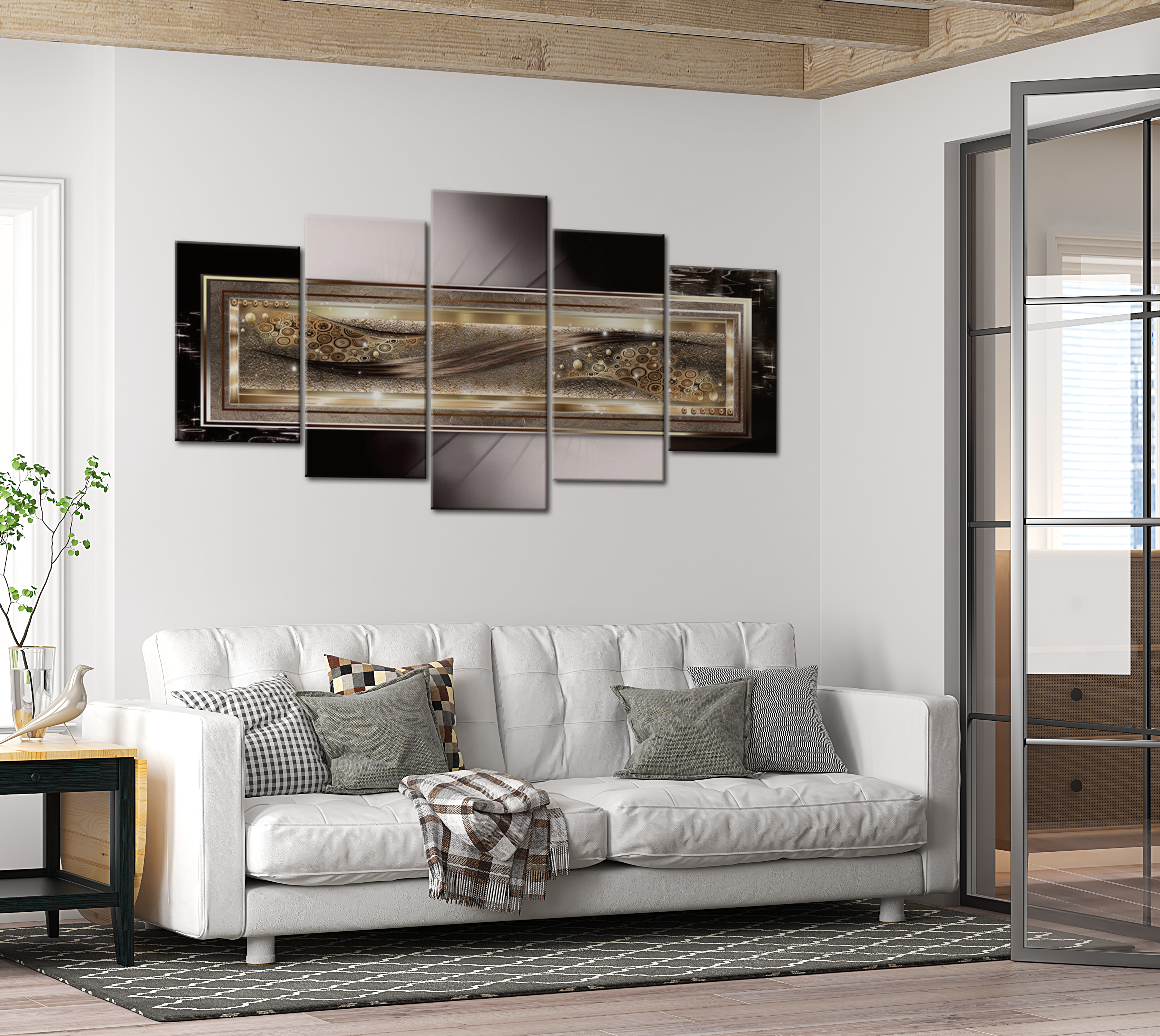 Glam Canvas Wall Art - Golden Moments - 5 Pieces