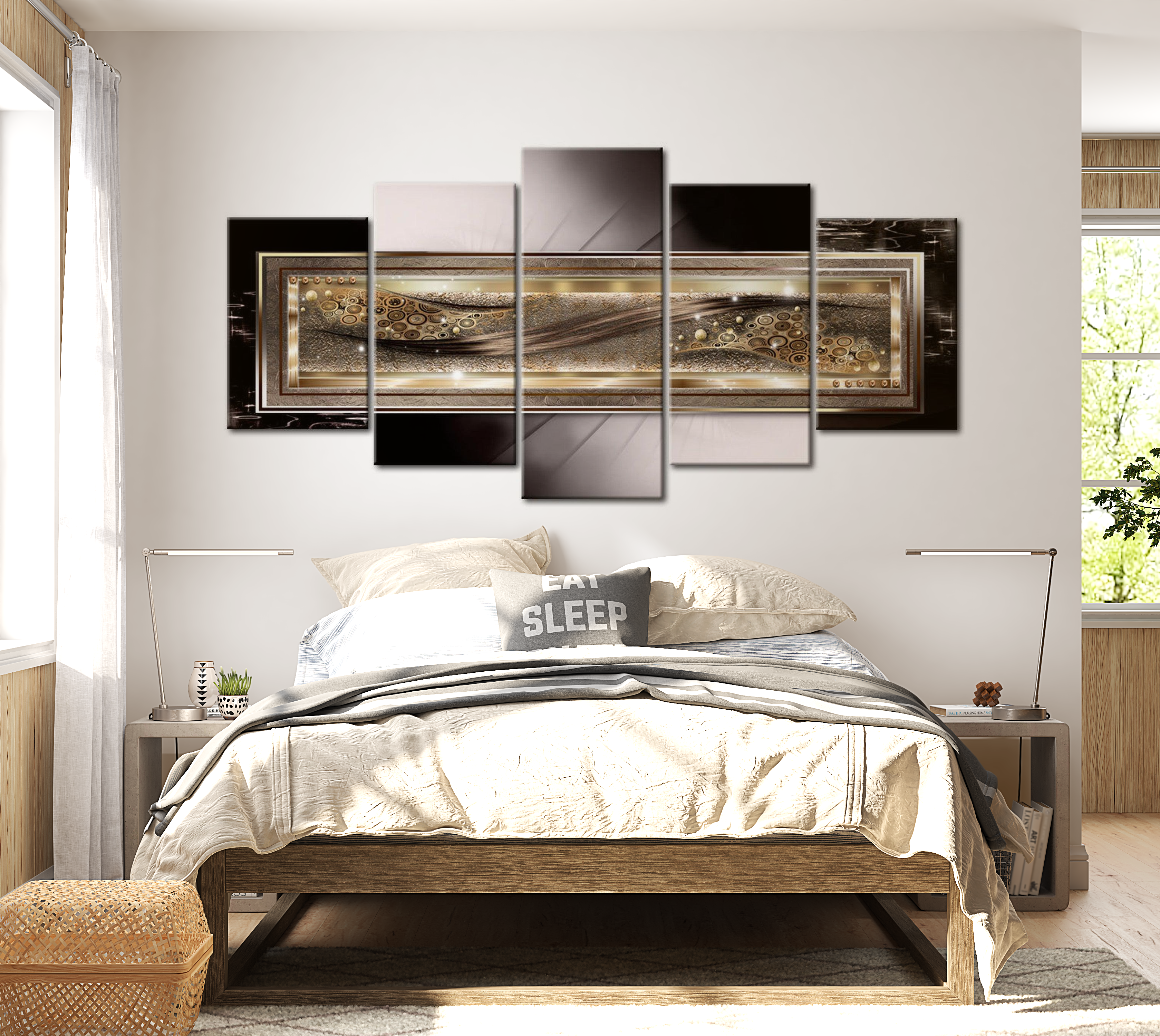 Stretched Canvas Glamour Art - Golden Moments 40"Wx20"H