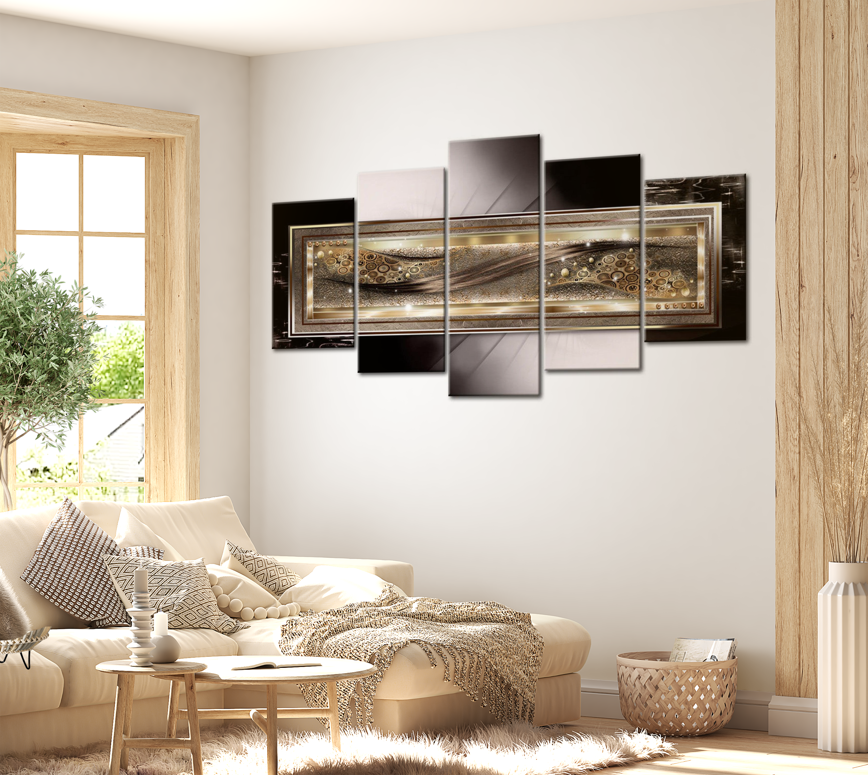 Stretched Canvas Glamour Art - Golden Moments 40"Wx20"H