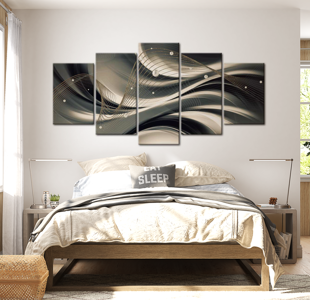 Glam Canvas Wall Art - Golden Thread - 5 Pieces