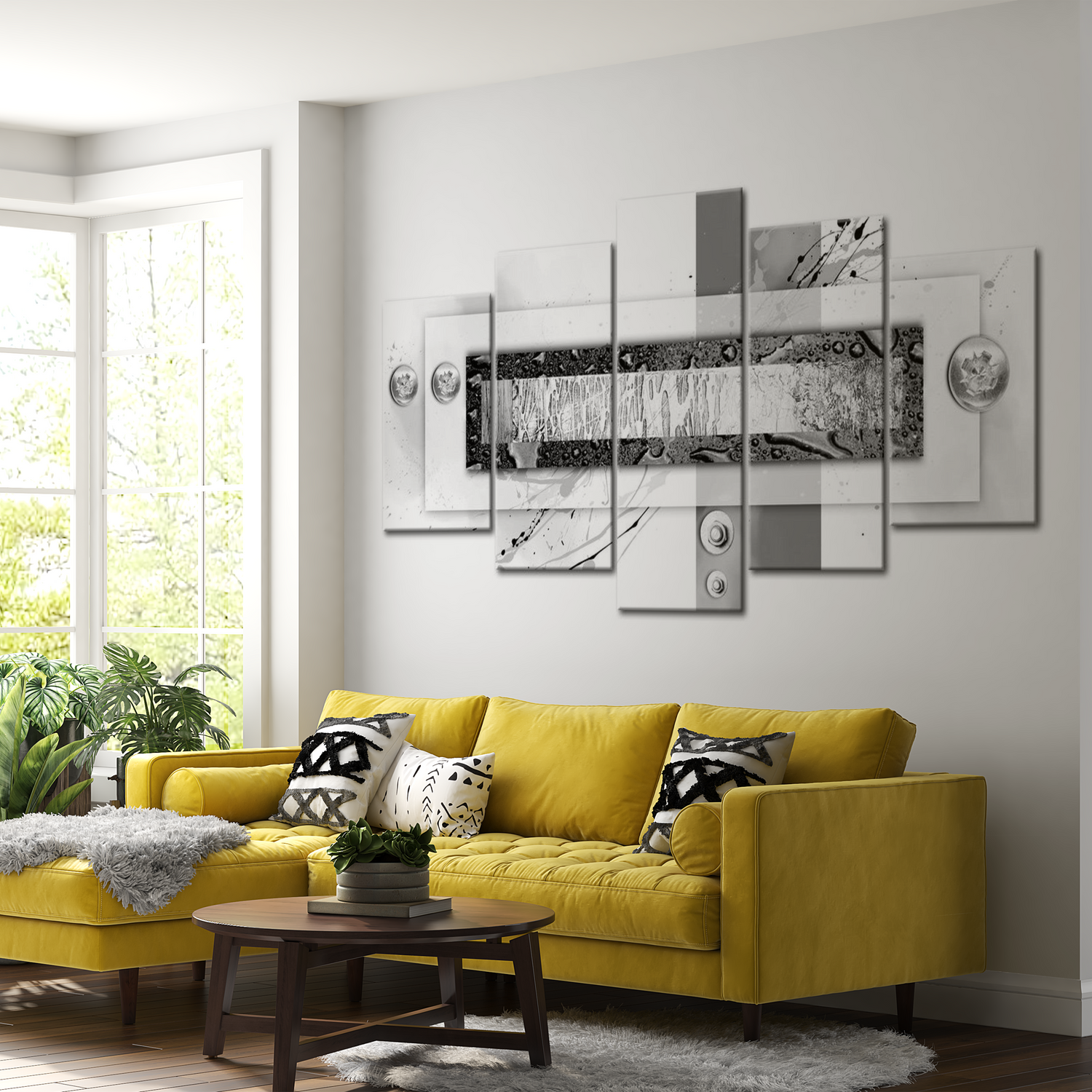 Stretched Canvas Glamour Art - Gray Balance 40"Wx20"H