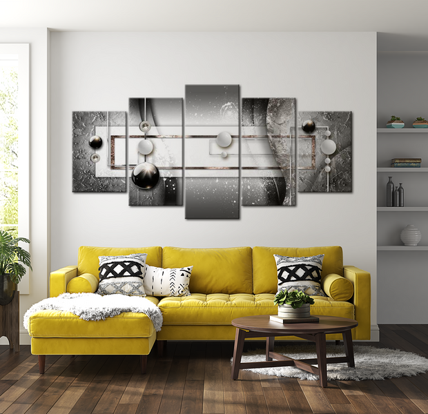 Glam Canvas Wall Art - Grey Symmetry - 5 Pieces