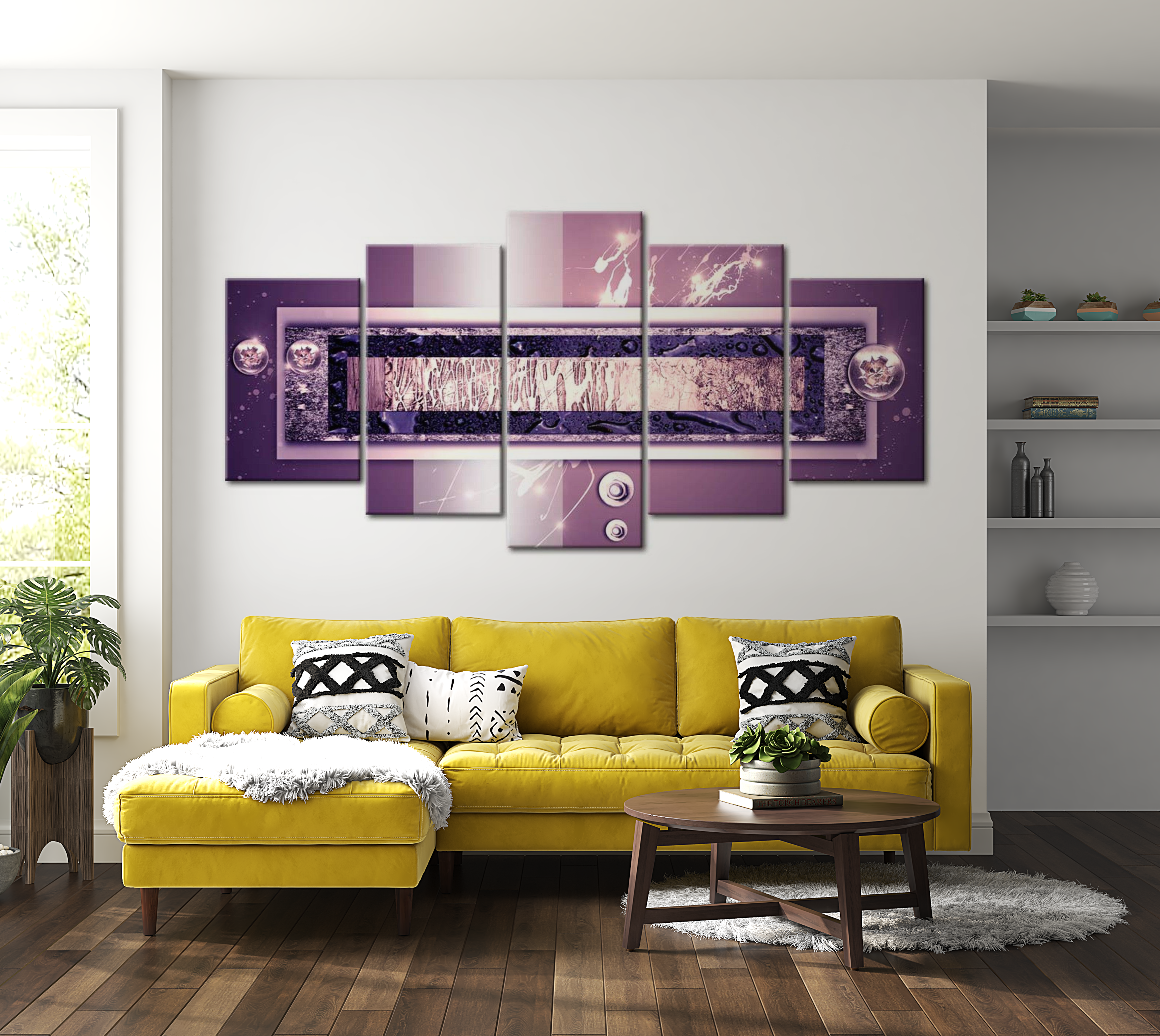 Stretched Canvas Glamour Art - Purple Cascade 40"Wx20"H