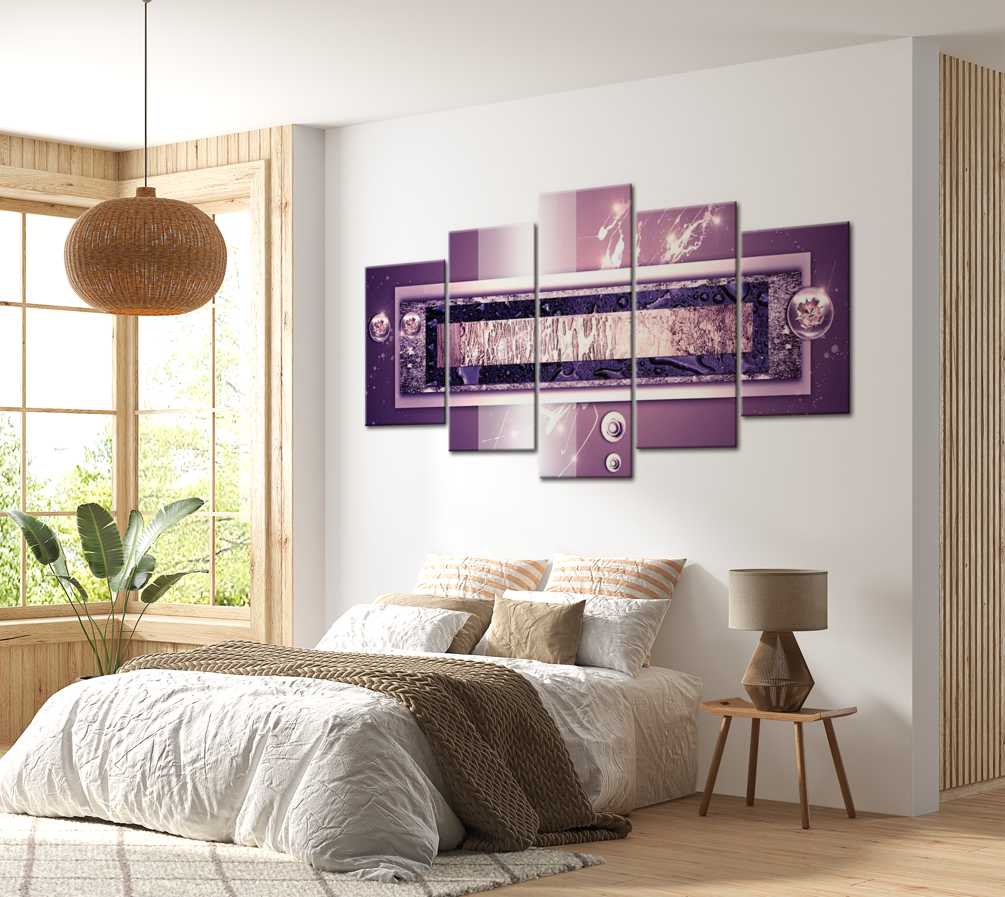 Stretched Canvas Glamour Art - Purple Cascade 40"Wx20"H