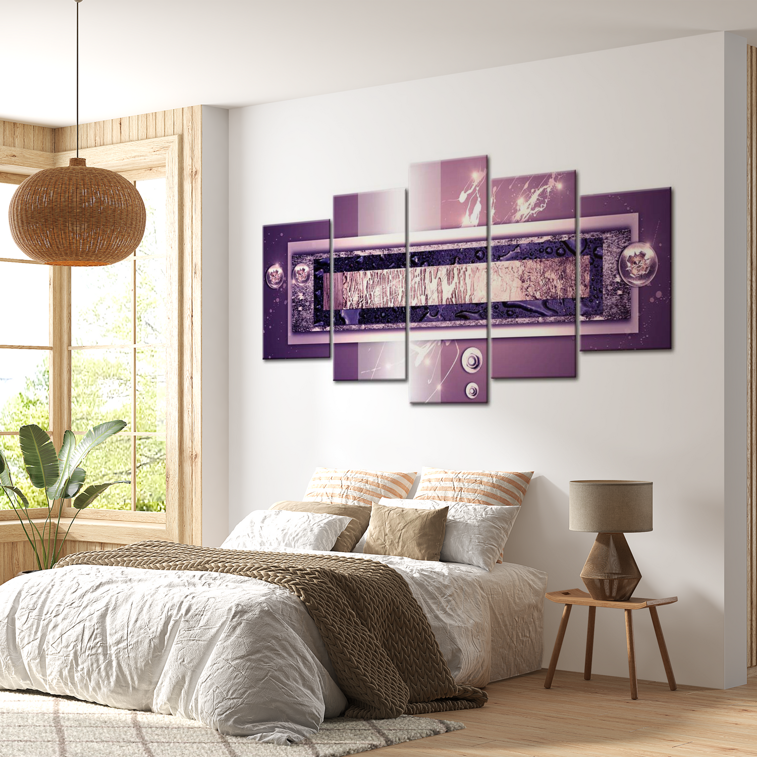 Stretched Canvas Glamour Art - Purple Cascade 40"Wx20"H
