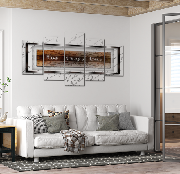 Glam Canvas Wall Art - Live Laugh Love - 5 Pieces