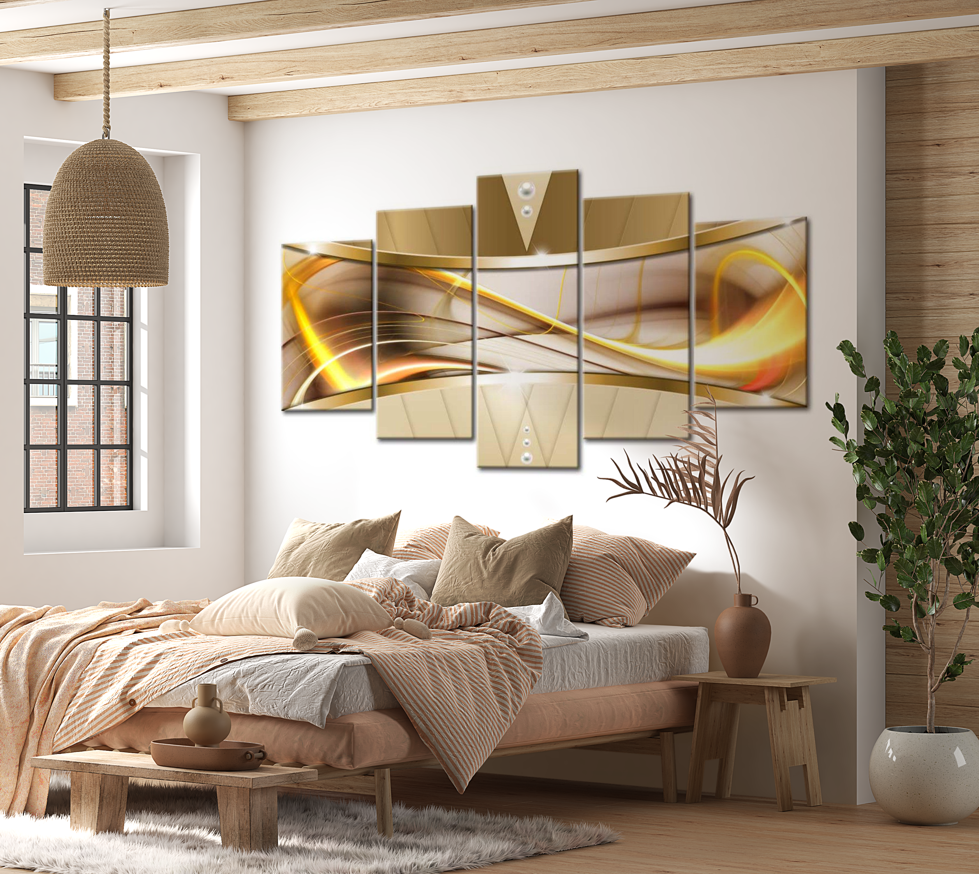 Glam Canvas Wall Art - Lustrous Visions - 5 Pieces