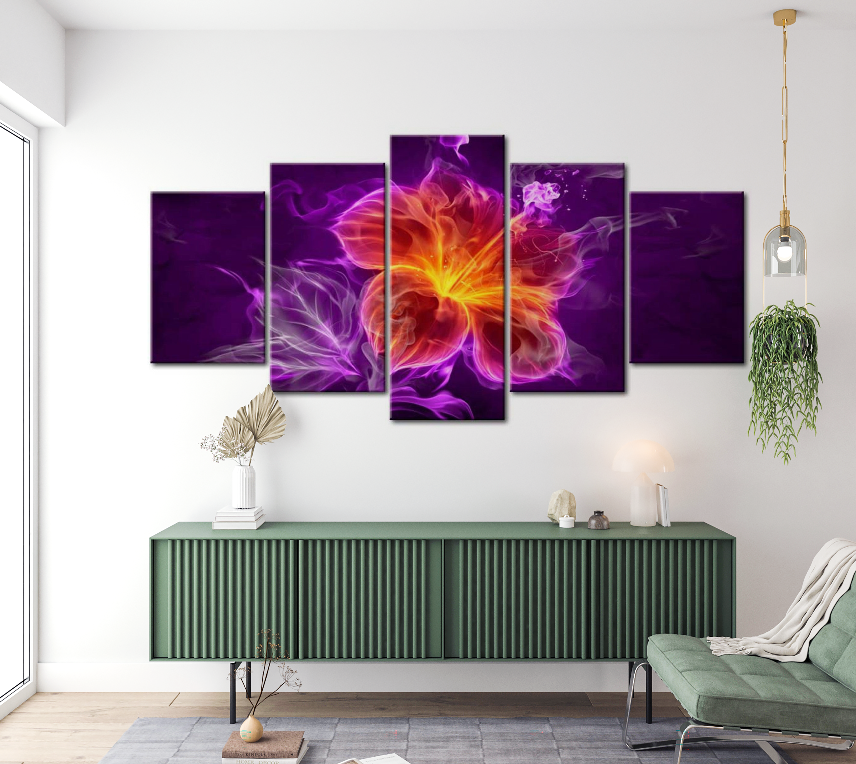 Stretched Canvas Glamour Art - Esoteric Flower 40"Wx20"H