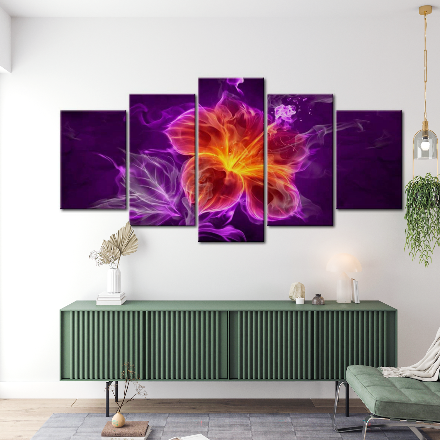 Stretched Canvas Glamour Art - Esoteric Flower 40"Wx20"H