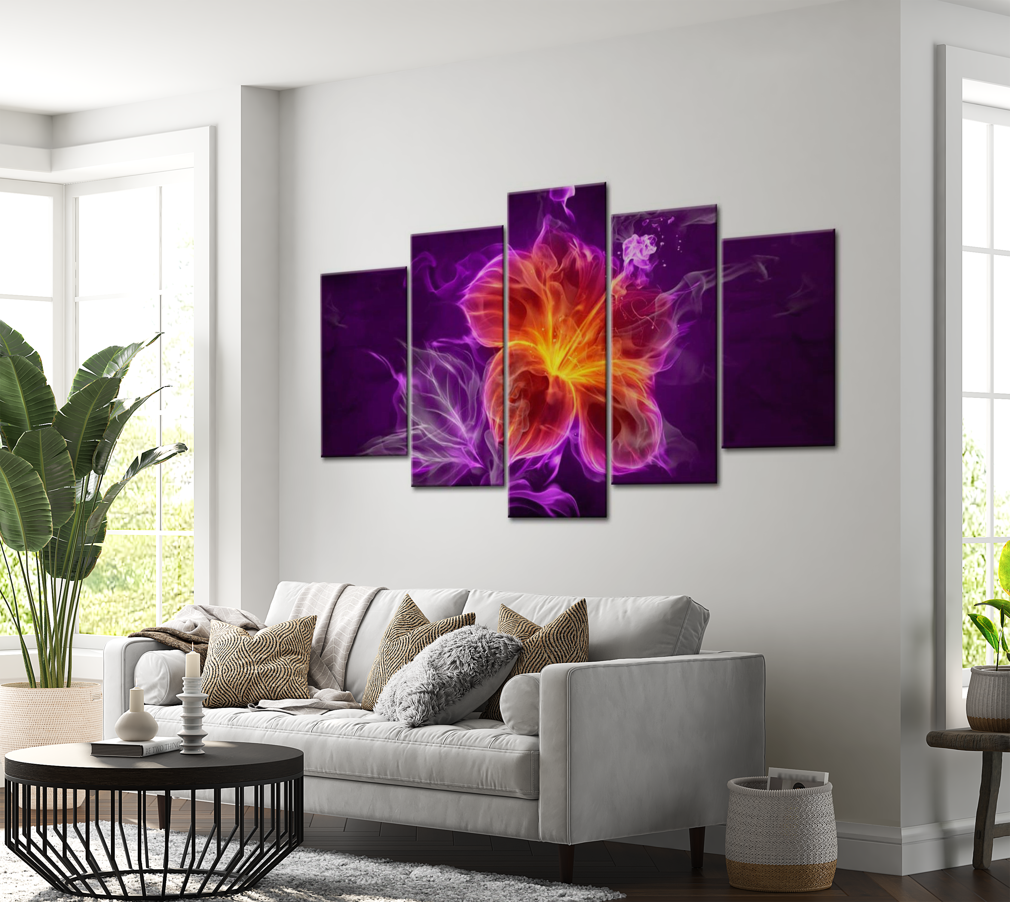 Stretched Canvas Glamour Art - Esoteric Flower 40"Wx20"H