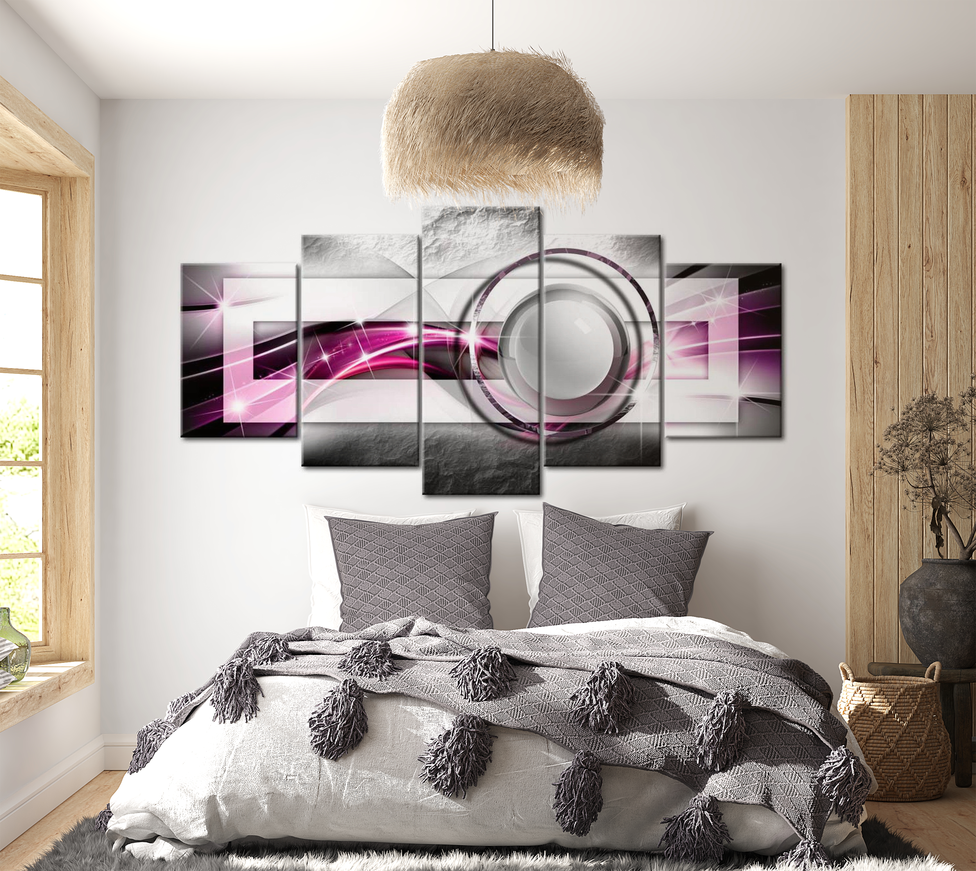 Glam Canvas Wall Art - Modern Pink - 5 Pieces