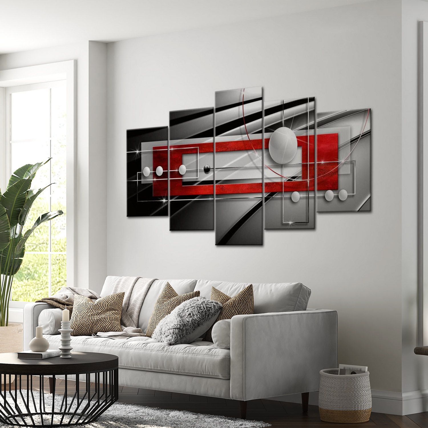 Stretched Canvas Glamour Art - Modern Symmetry 40"Wx20"H
