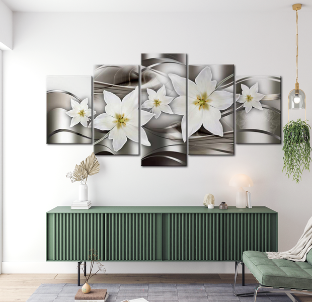 Glam Canvas Wall Art - Mysterious Lilies - 5 Pieces