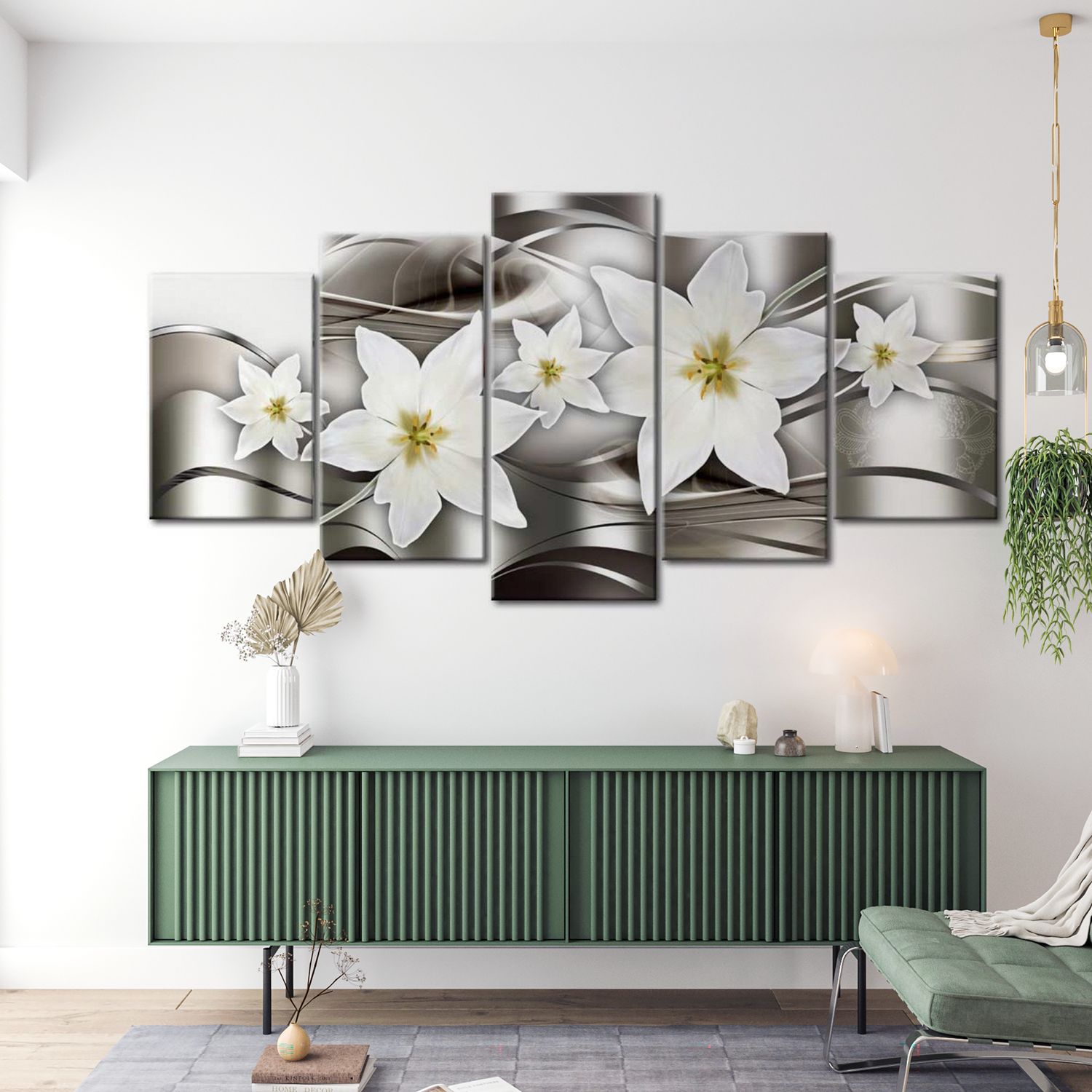 Stretched Canvas Glamour Art - Mysterious Lilies 40"Wx20"H