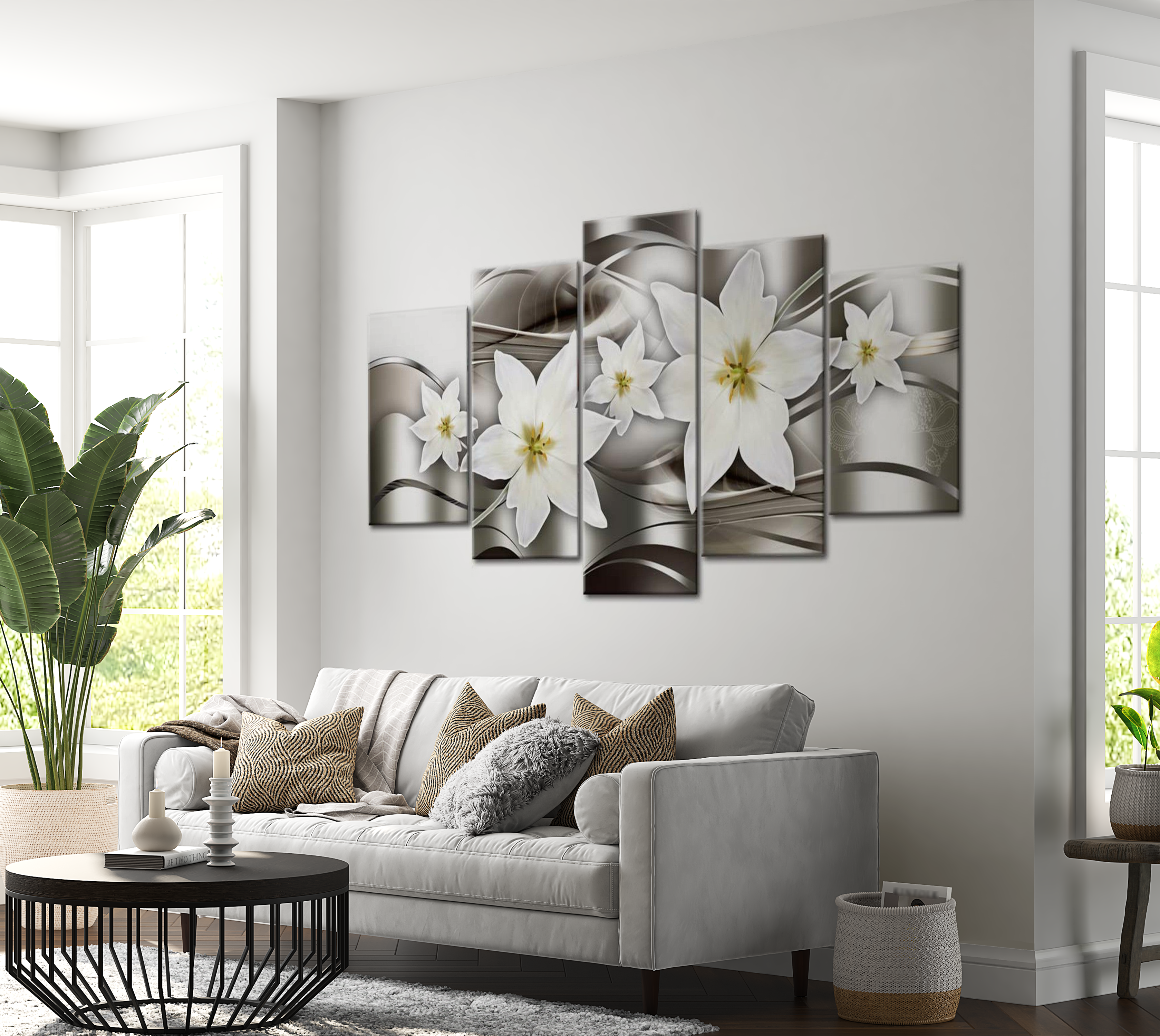 Stretched Canvas Glamour Art - Mysterious Lilies 40"Wx20"H