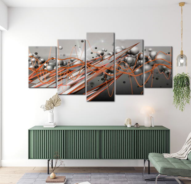 Glam Canvas Wall Art - Orange Stream - 5 Pieces