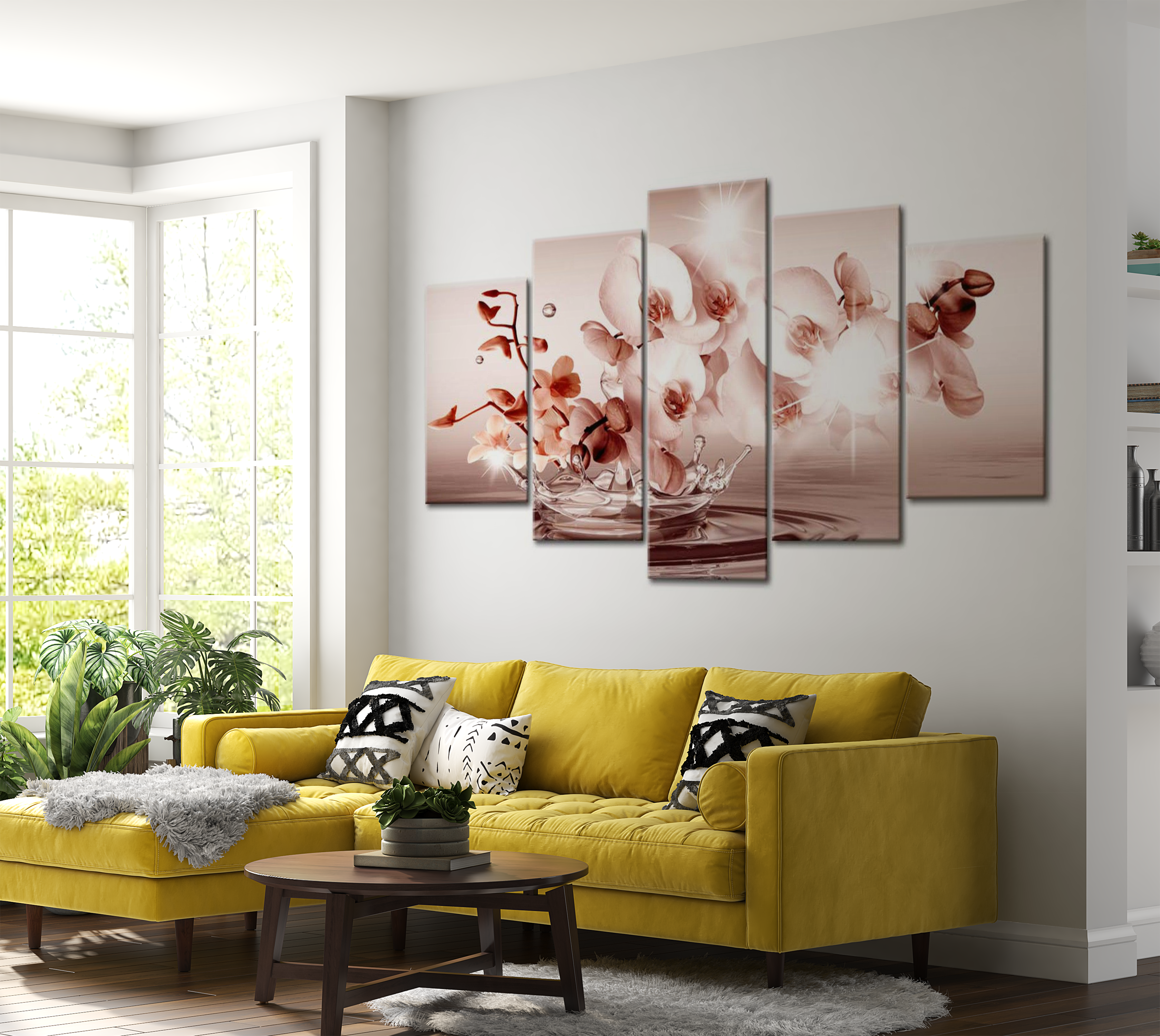 Glam Canvas Wall Art - Orchid Splash - 5 Pieces