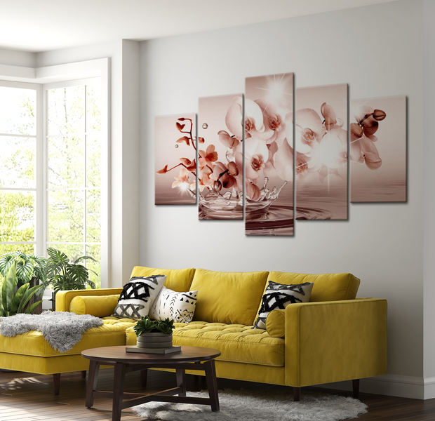 Glam Canvas Wall Art - Orchid Splash - 5 Pieces