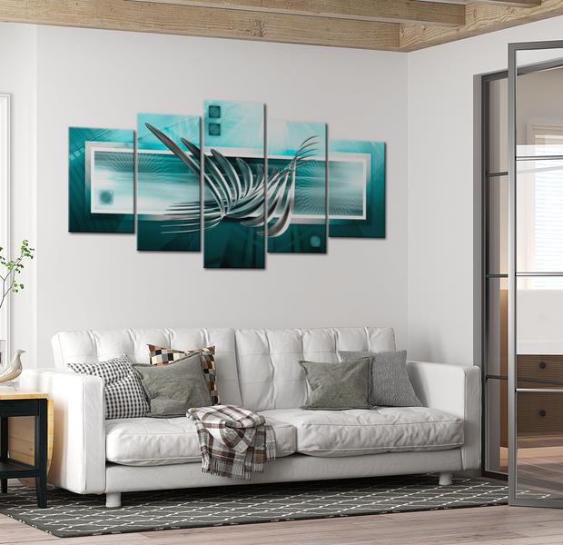 Glam Canvas Wall Art - Platinum Wings - 5 Pieces