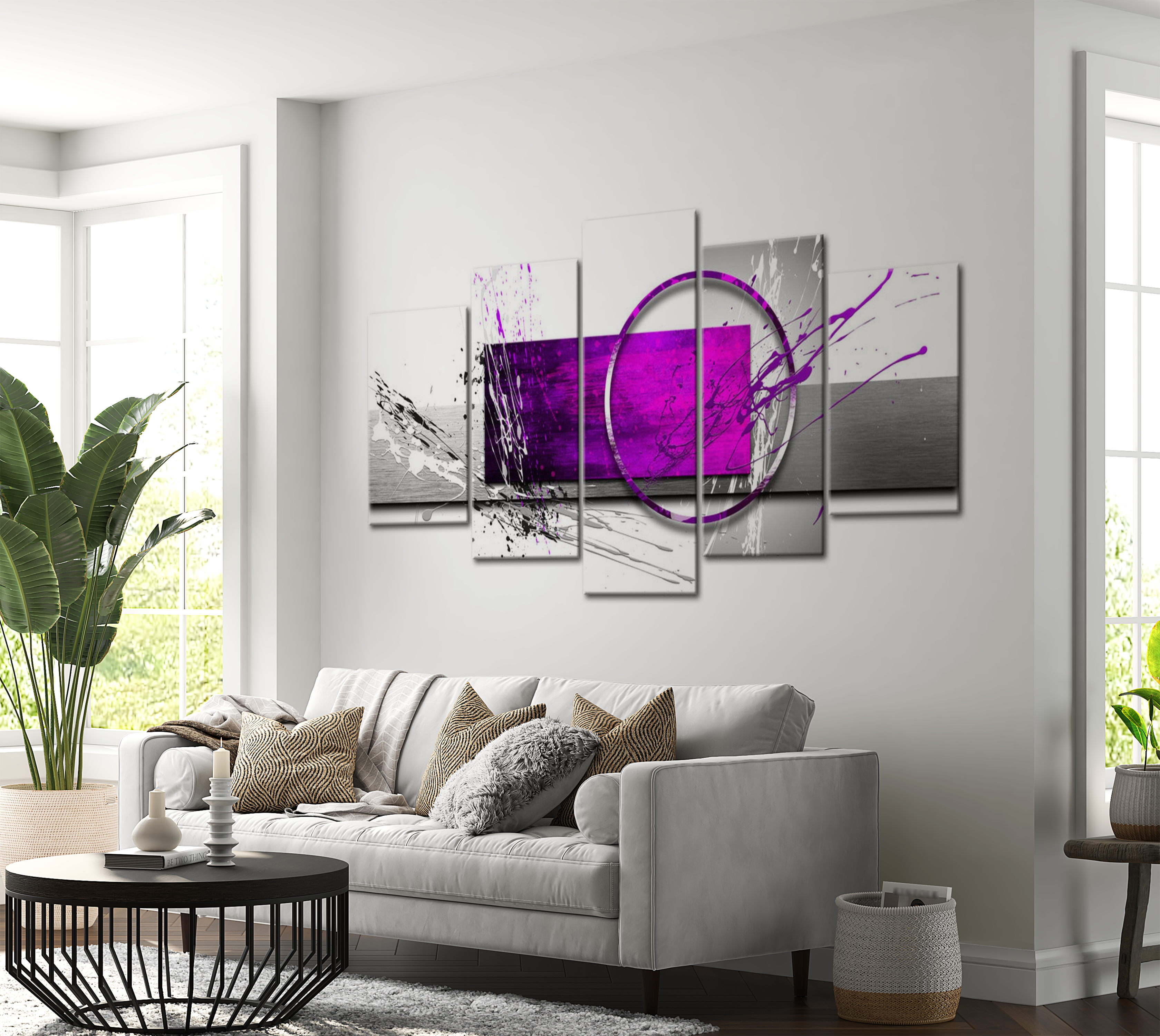 Glam Canvas Wall Art - Purple Expression - 5 Pieces