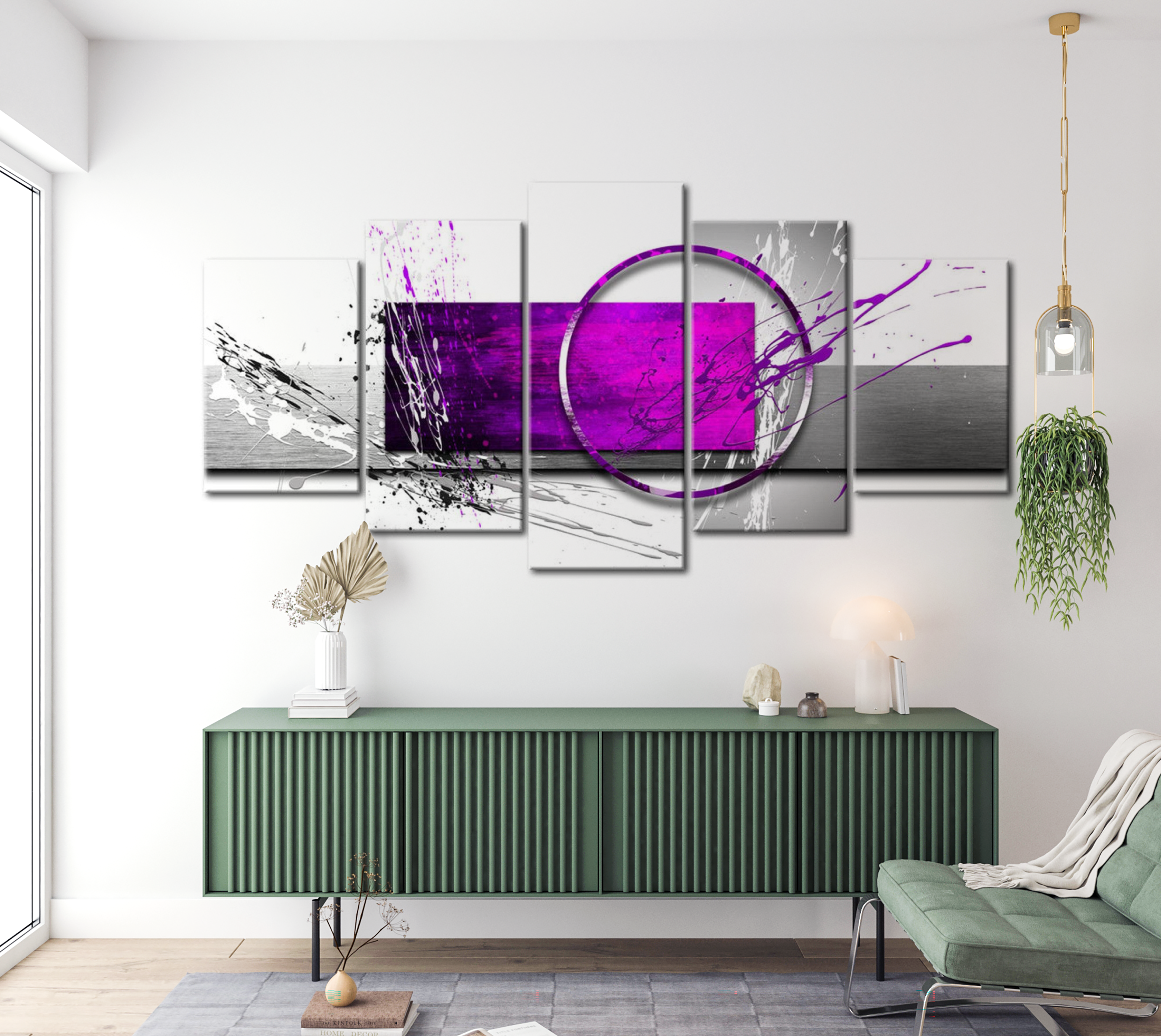 Stretched Canvas Glamour Art - Purple Expression 40"Wx20"H