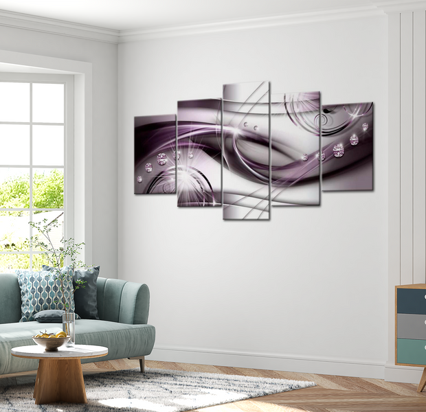 Glam Canvas Wall Art - Purple Glow - 5 Pieces
