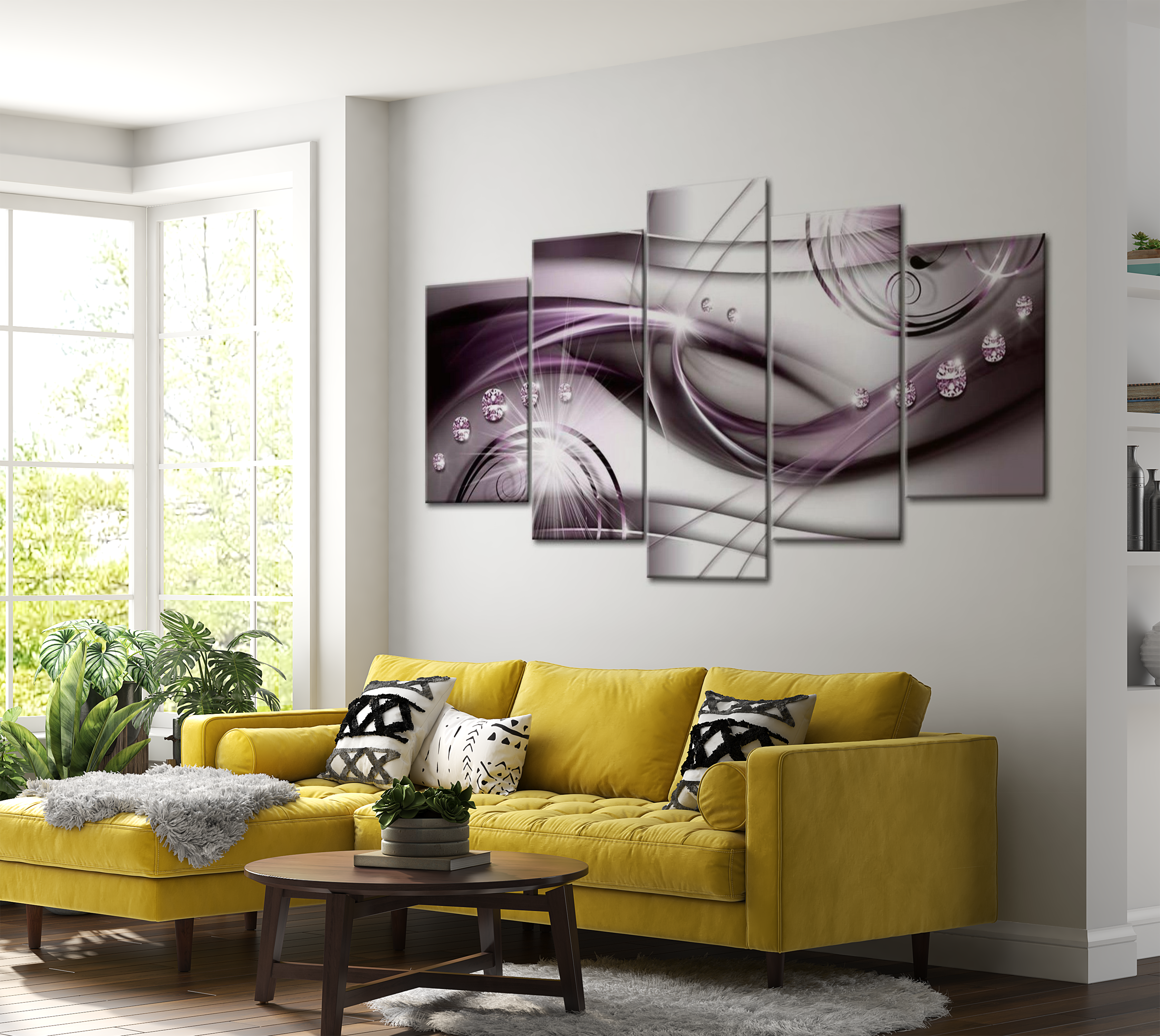 Stretched Canvas Glamour Art - Violet Glow 40"Wx20"H