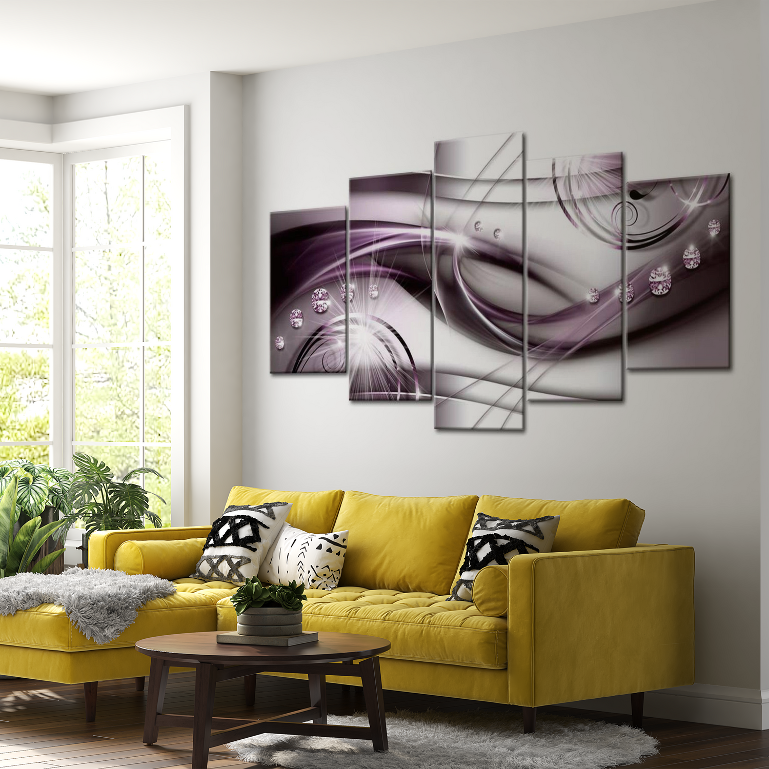 Stretched Canvas Glamour Art - Violet Glow 40"Wx20"H