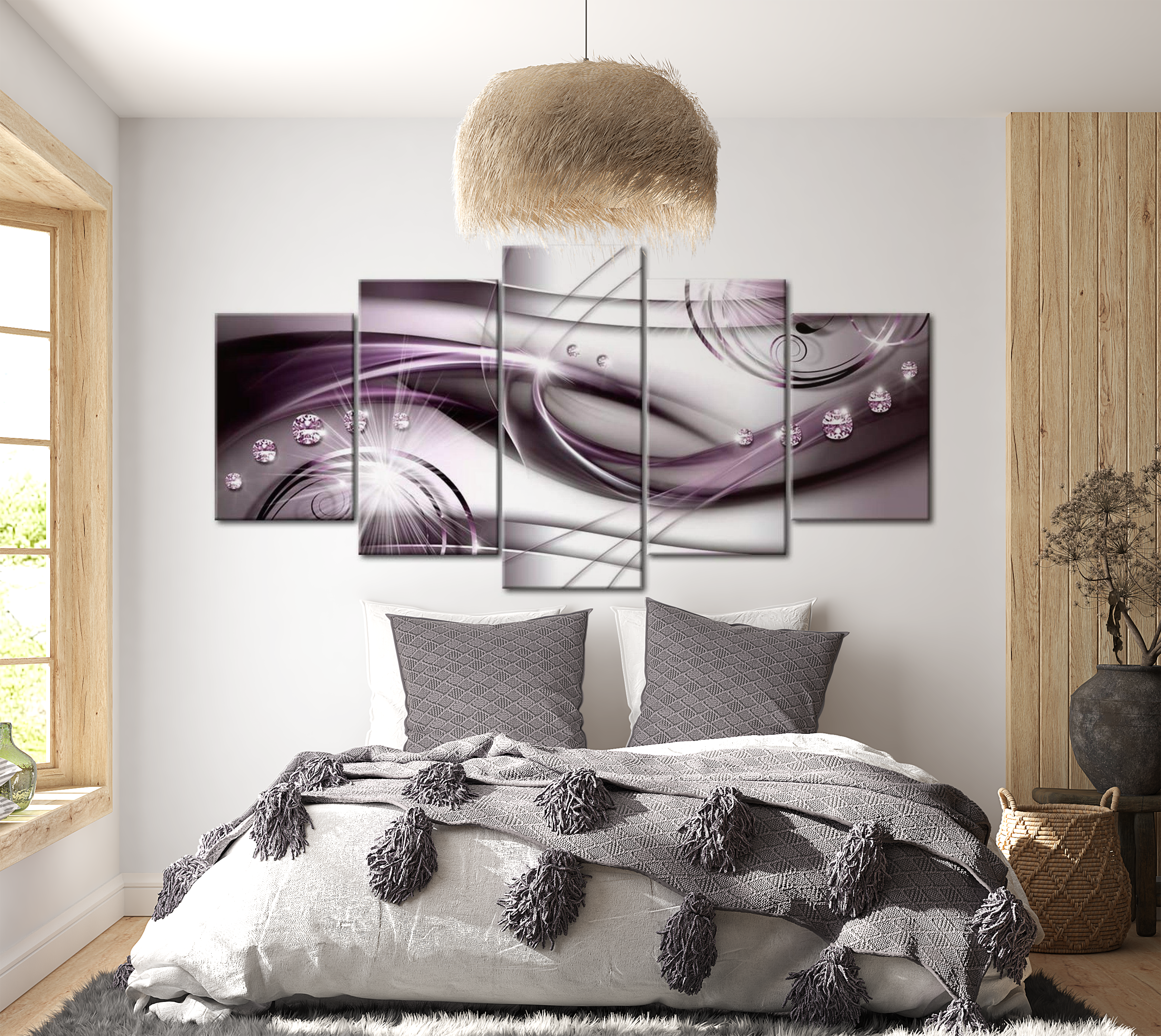 Stretched Canvas Glamour Art - Violet Glow 40"Wx20"H