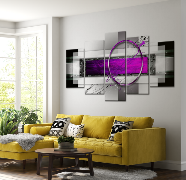 Glam Canvas Wall Art - Purple Splash - 5 Pieces