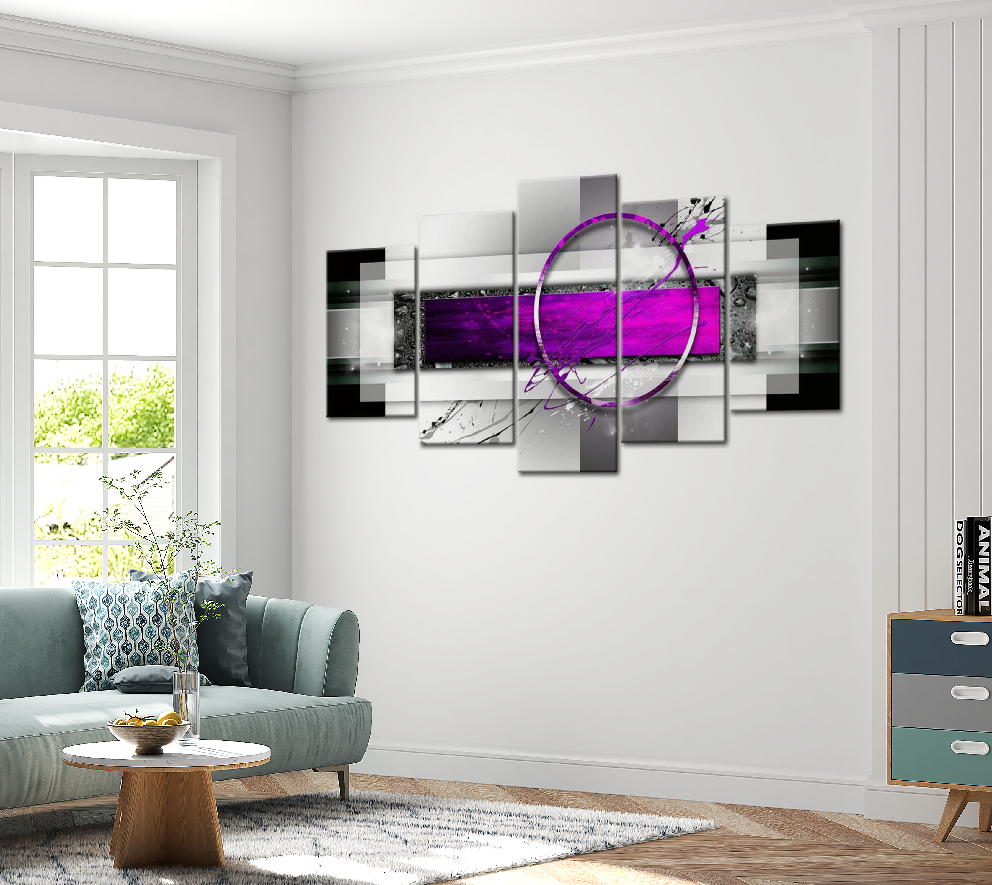 Stretched Canvas Glamour Art - Purple Rim 40"Wx20"H