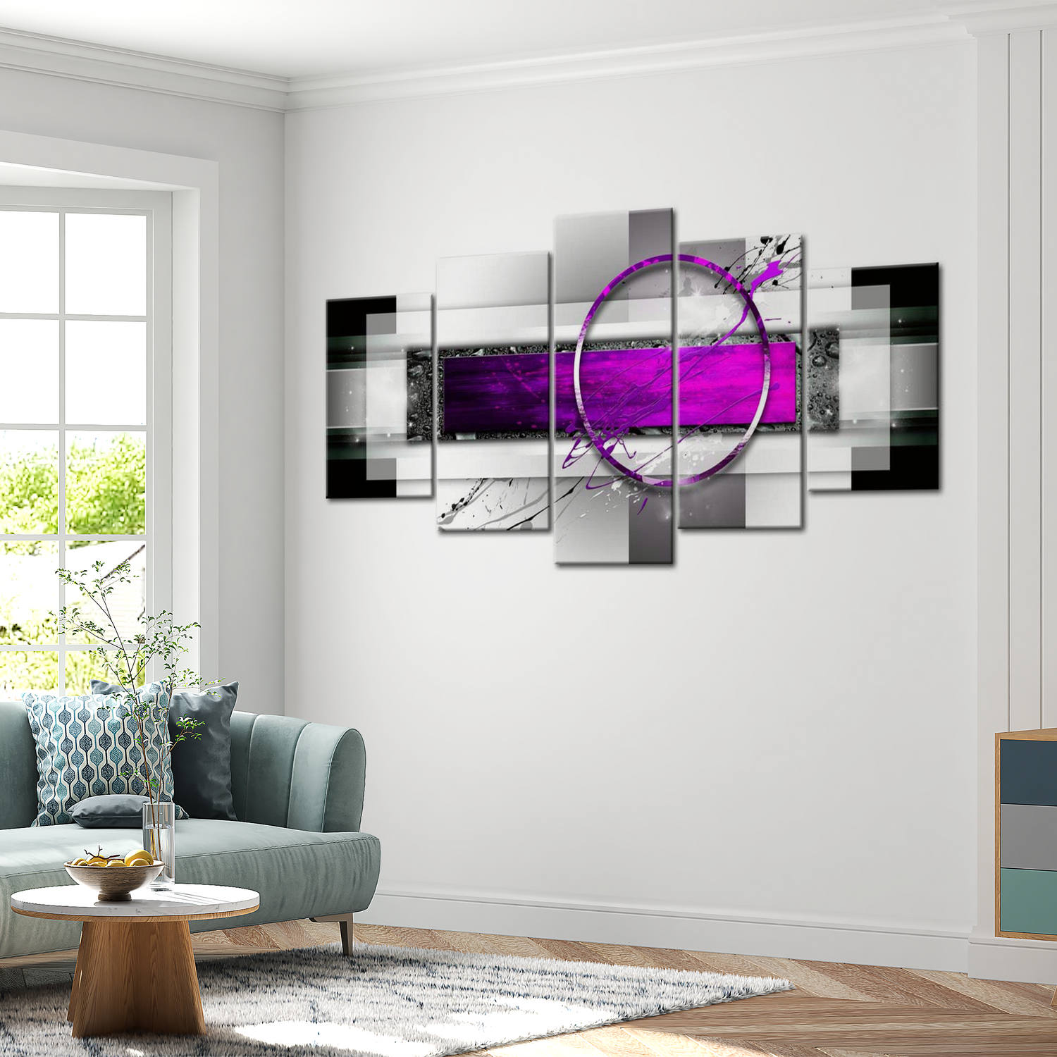 Stretched Canvas Glamour Art - Purple Rim 40"Wx20"H