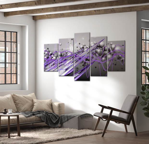 Glam Canvas Wall Art - Purple Strike - 5 Pieces