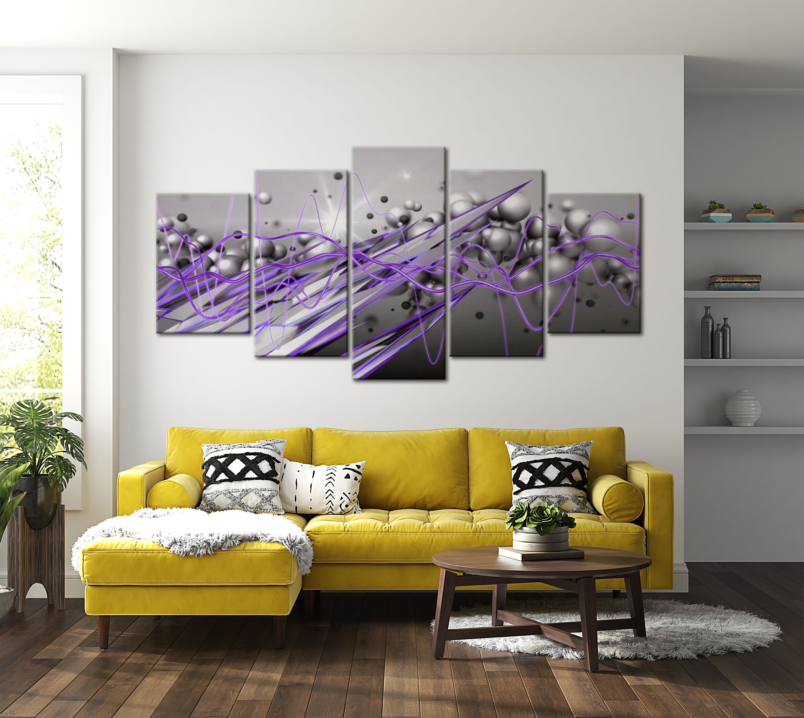 Stretched Canvas Glamour Art - Purple Strike 40"Wx20"H