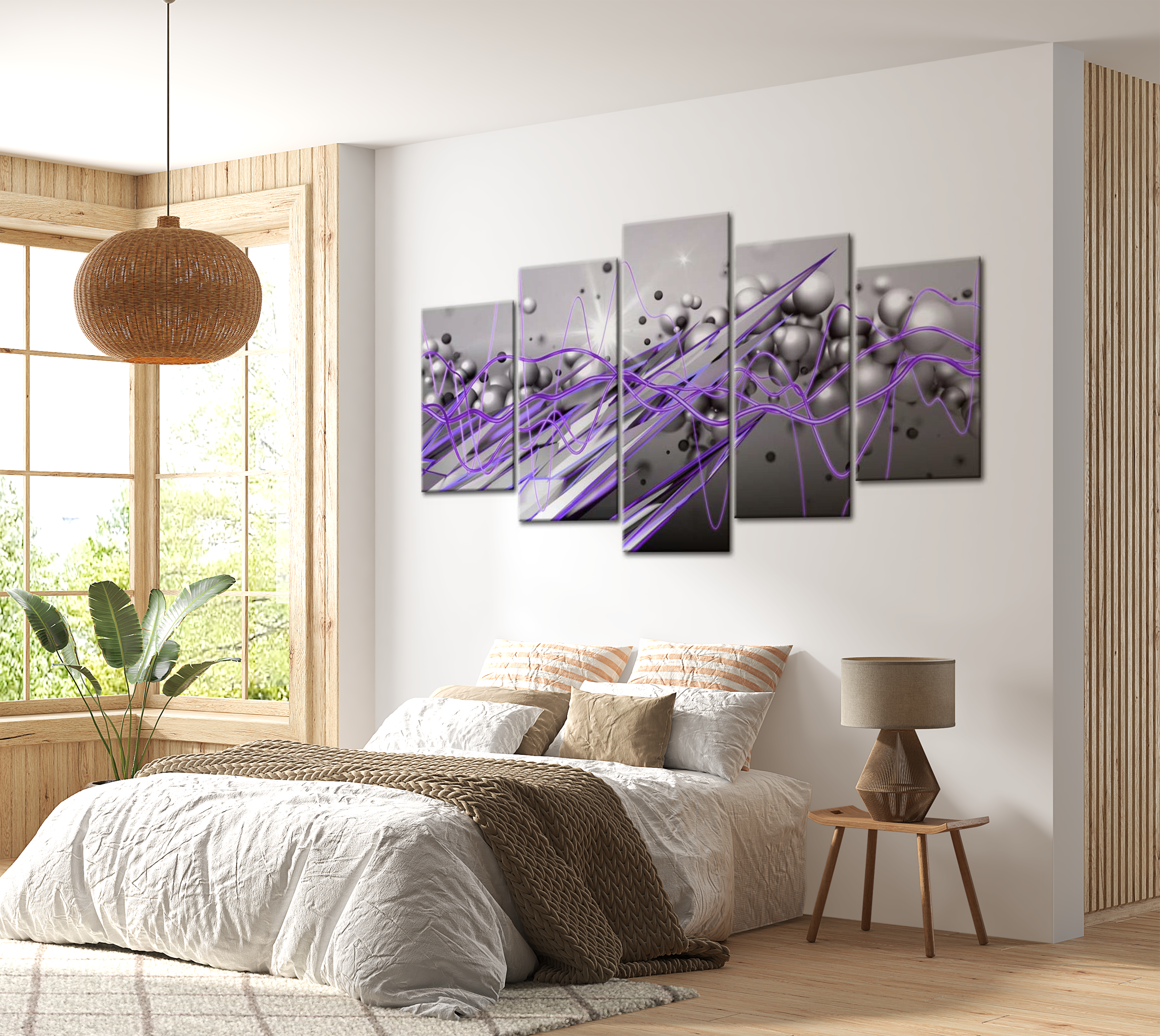 Stretched Canvas Glamour Art - Purple Strike 40"Wx20"H