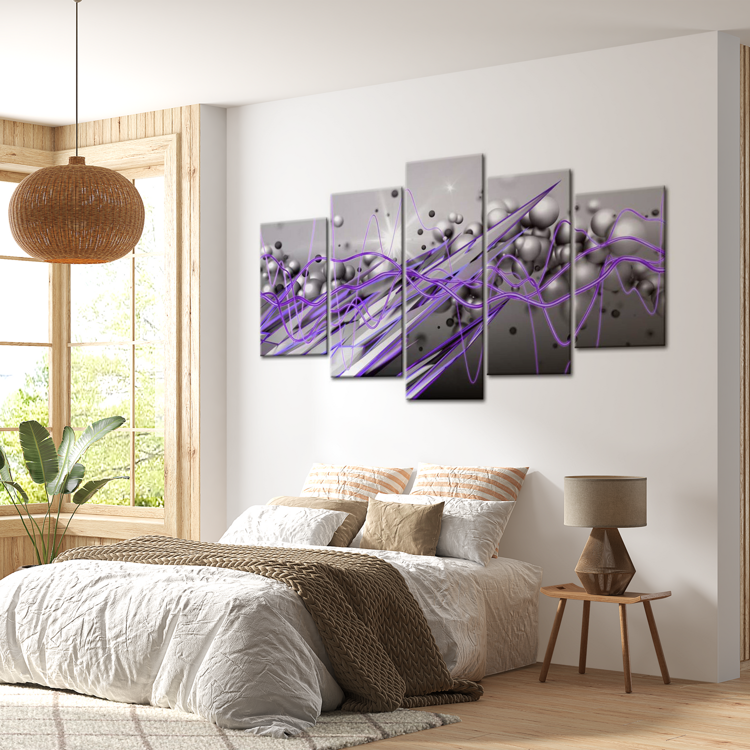 Stretched Canvas Glamour Art - Purple Strike 40"Wx20"H