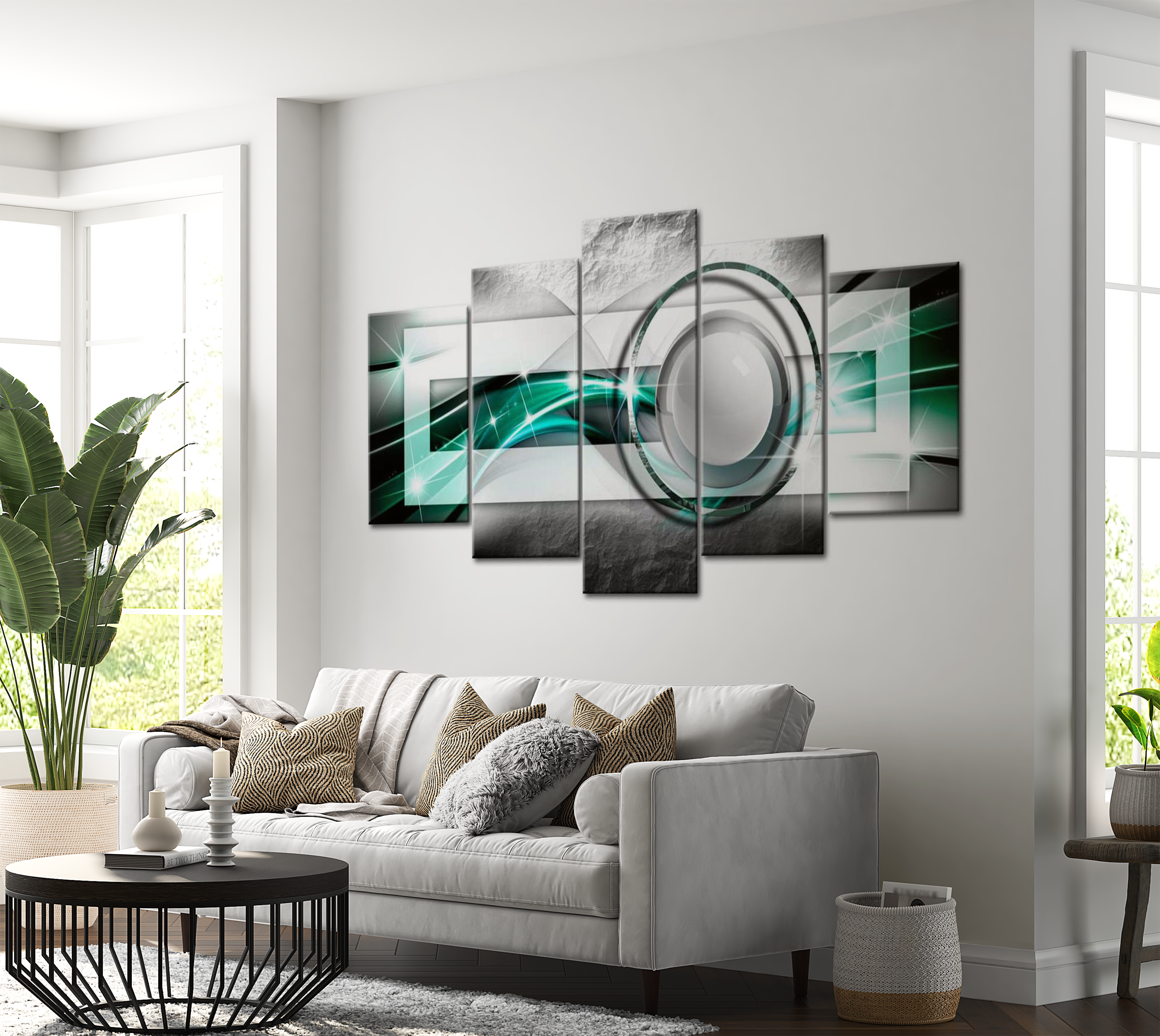 Stretched Canvas Glamour Art - Green Look 40"Wx20"H